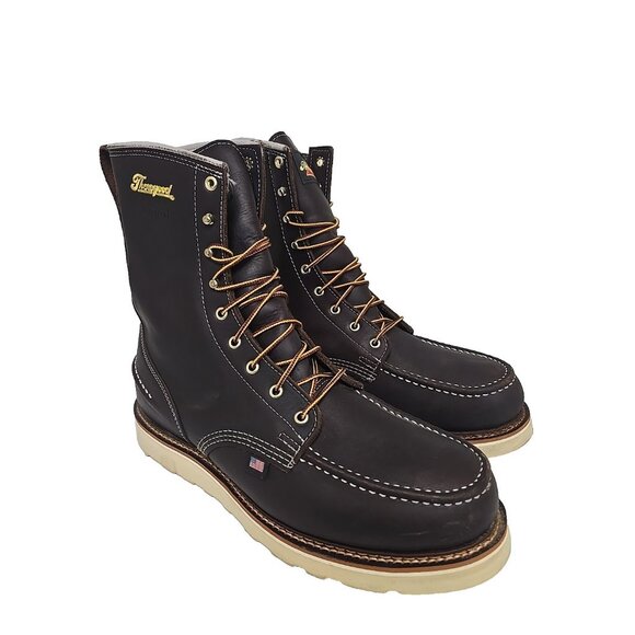 Thorogood Men's 8" Soft Toe WP Wedge Sole Work Boot (U.S.A.) 814-3800 Brown 11EE - Picture 1 of 8